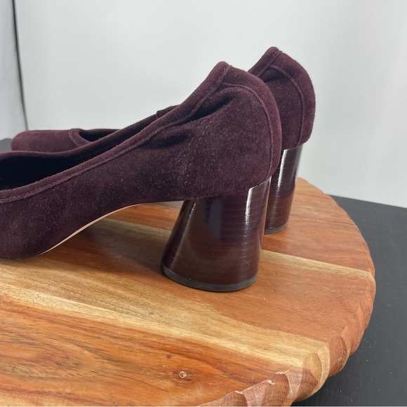 Antonio Melani Kathran Suede Chunky Block Heels Sz 8.5 burgundy - Picture 4 of 12